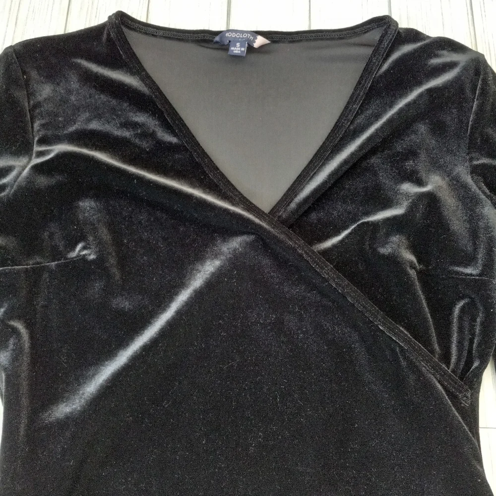 Modcloth Black Velvet Whimsigoth Bodysuit